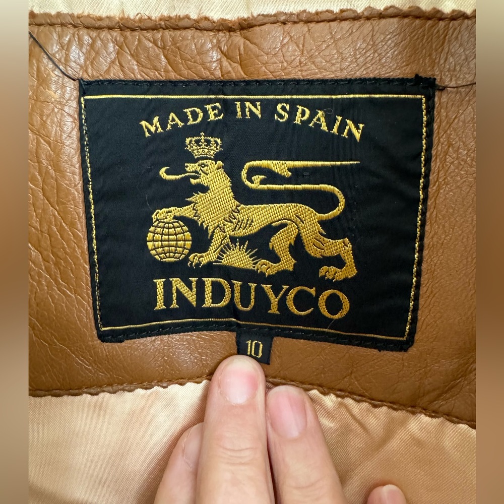 Induyco Vintage Genuine Leather Trench Coat Jacket - Picture 5 of 10